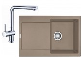 Franke SET G39 Granitový dřez MRG 611 Kašmír + Baterie Saoma chrom, 114.0510.267