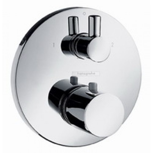 Hansgrohe Ecostat S Termostat pod omítku s uzav. a přep. ventilem, chrom 15721000 Hansgrohe Ecostat S Termostat pod omítku s uzav. a přep. ventilem, chrom 15721000