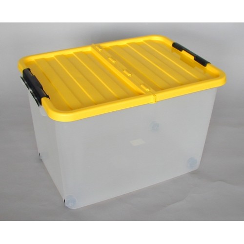 HEIDRUN Box úložný pojízdný 34 x 52 x 36,5 cm, 45 l, transparentní 1610