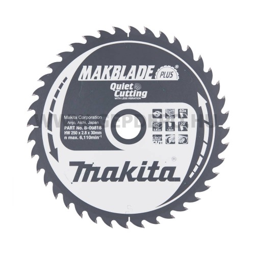 Makita B-09818 pilový kotouč 250x30 40Z. Makita B-09818 pilový kotouč 250x30 40Z.