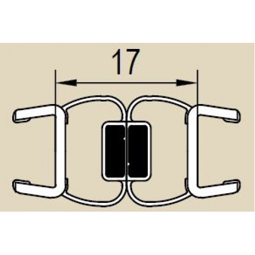 RONAL magnetické těsnění 180° na 8 mm skla 52356 RONAL magnetické těsnění 180° na 8 mm skla 52356