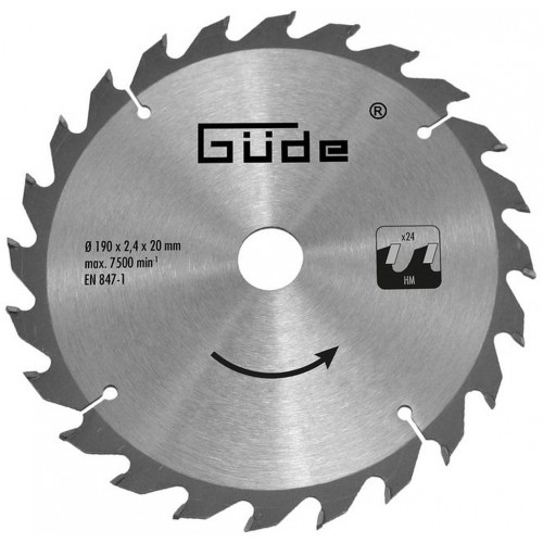 GÜDE Pilový kotouč 190 x 20 mm, 24 Z (HM) 58172 GÜDE Pilový kotouč 190 x 20 mm, 24 Z (HM) 58172