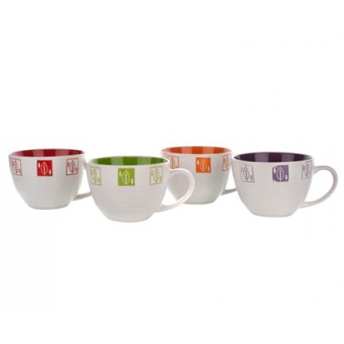 BANQUET jumbo hrnek lístečky 460ml 4assorted 60H011270214