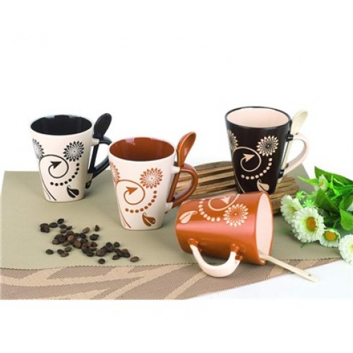 BANQUET hrnek se lžičkou Creamy assorted, OK 60HH1027224 BANQUET hrnek se lžičkou Creamy assorted, OK 60HH1027224