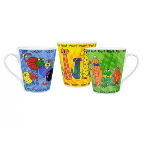 BANQUET hrnek kónický zvířátka 3 assorted 60LXT0516Z-A