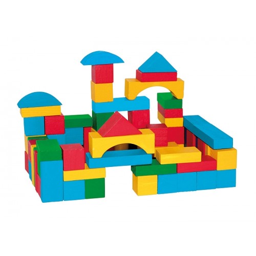 Woody Stavebnice kostky barevné 75 ks 695068