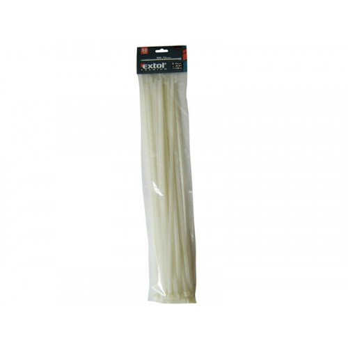 EXTOL PREMIUM stahovací pásky, 380x7,6mm, bílé, 50ks 8856120 EXTOL PREMIUM stahovací pásky, 380x7,6mm, bílé, 50ks 8856120