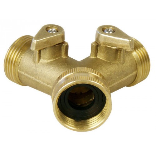 EXTOL PREMIUM rozdvojka s ventilem, 3/4", mosazná 8876042 EXTOL PREMIUM rozdvojka s ventilem, 3/4", mosazná 8876042