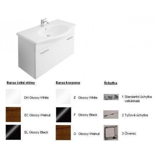 Villeroy & Boch Central Line Fashion Spodní skříňka 950x650x400 mm Black,úchytka čtverec, čelní stěna Black Villeroy & Boch Central Line Fashion Spodní skříňka 950x650x400 mm Black,úchytka čtverec, čelní stěna Black