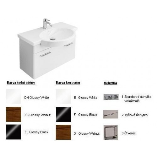 Villeroy & Boch Central Line Fashion Spodní skříňka 700x492x310 mm Black,úchytka tyčová, čelní stěna White Villeroy & Boch Central Line Fashion Spodní skříňka 700x492x310 mm Black,úchytka tyčová, čelní stěna White