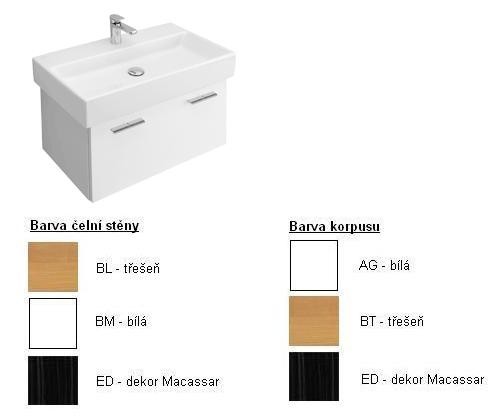 Villeroy & Boch Central Line Spodní skříňka 730x381x440 mm korpus bílý,čelní stěna dezén Macassar Villeroy & Boch Central Line Spodní skříňka 730x381x440 mm korpus bílý,čelní stěna dezén Macassar