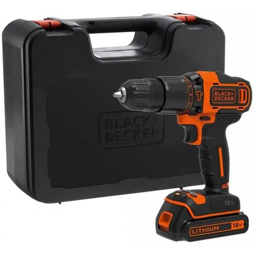 Black & Decker BDCHD18K Aku příklepová vrtačka (40Nm/18V/1x1,5Ah), kufr