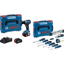 BOSCH GSR 18V-65 PROFESSIONAL Aku vrtací šroubovák, 19dílná sada nářadí 0615A5007K