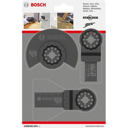 BOSCH StarLock Sada oscilačních nástrojů na dřevo, 3ks, 2608662343 BOSCH StarLock Sada oscilačních nástrojů na dřevo, 3ks, 2608662343