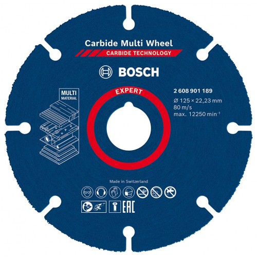 BOSCH Řezné kotouče EXPERT Carbide Multi Wheel 125 mm, 22,23 mm 2608901189 BOSCH Řezné kotouče EXPERT Carbide Multi Wheel 125 mm, 22,23 mm 2608901189