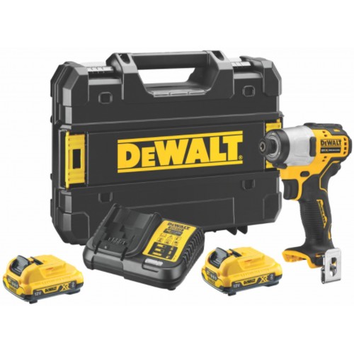 DeWALT DCF801D2 Aku rázový utahovák 1/4"/ 163Nm XR (12V/2x2,0Ah) kufr Tstak DeWALT DCF801D2 Aku rázový utahovák 1/4"/ 163Nm XR (12V/2x2,0Ah) kufr Tstak