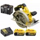 DeWALT DCS570P2 Aku kotoučová pila (Max. hloubka řezu 64m/184mm) XR(18V/2x5,0Ah/) Tstak