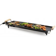 DOMO Wood Look gril typu teppanyaki, velká grilovací plocha 70 x 22 cm, 1800W, DO8312TP
