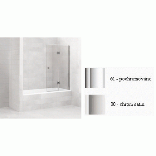 Villeroy & Boch Subway Vanová zástěna 90x150, panty vpravo, vč. VILBOclear, chrom satin