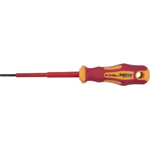 EXTOL PREMIUM šroubovák elektrikářský, (-)2,5x80mm, VDE, CrV 53073