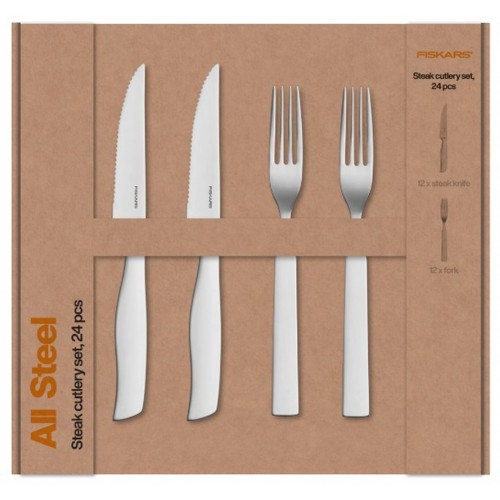 Fiskars All Steel Sada steakových příborů 24ks 1071625