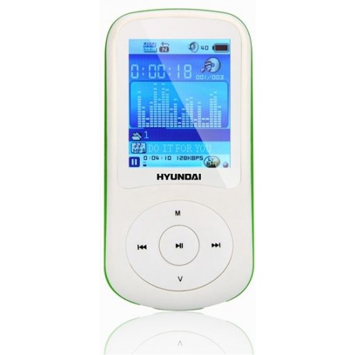 HYUNDAI MPC 401 FM MP3/MP4 Přehrávač 2 GB, bílý - zelený proužek HYUNDAI MPC 401 FM MP3/MP4 Přehrávač 2 GB, bílý - zelený proužek