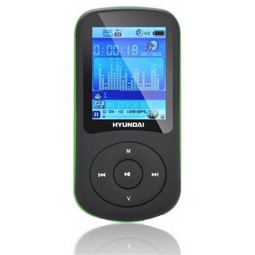 HYUNDAI MPC 401 FM MP3/MP4 Přehrávač 2 GB, černý - zelený proužek HYUNDAI MPC 401 FM MP3/MP4 Přehrávač 2 GB, černý - zelený proužek