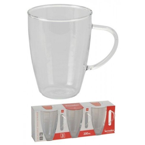 KAISERHOFF Hrnek z varného skla 200ml 3ks KO-175432 KAISERHOFF Hrnek z varného skla 200ml 3ks KO-175432