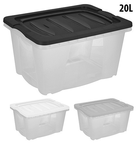 KAISERHOFF Úložný plastový box s víkem 20 l 43,5x33x33,5 cm KO-913239cern