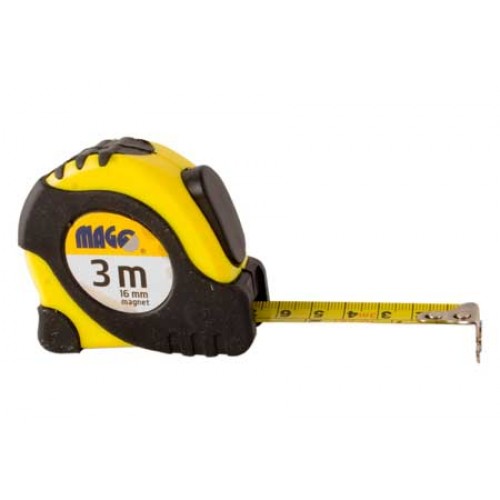 Svinovací metr 3 m x 16mm guma/plast, magnet LAND03 Svinovací metr 3 m x 16mm guma/plast, magnet LAND03