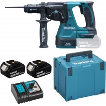 MAKITA DHR243RTJ Aku kombinované kladivo Li-ion SDS-Plus LXT (18V/2x5,0Ah) Makpac