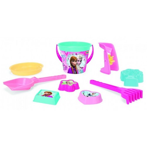 Set na písek plast 9ks Ledové království/Frozen Wader v síťce Set na písek plast 9ks Ledové království/Frozen Wader v síťce