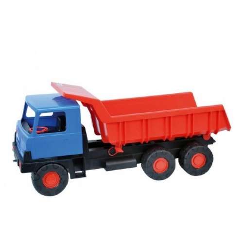 Auto Tatra 815 korba červená, kabina modrá, plast 75cm Auto Tatra 815 korba červená, kabina modrá, plast 75cm