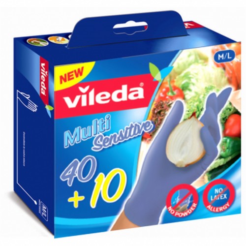 VILEDA Rukavice Multi Sensitive 40+10 M/L 146084 VILEDA Rukavice Multi Sensitive 40+10 M/L 146084
