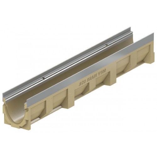 ACO Multiline Odvodňovací žlab V100, 1 m, hrana z nerezové oceli 12405 ACO Multiline Odvodňovací žlab V100, 1 m, hrana z nerezové oceli 12405
