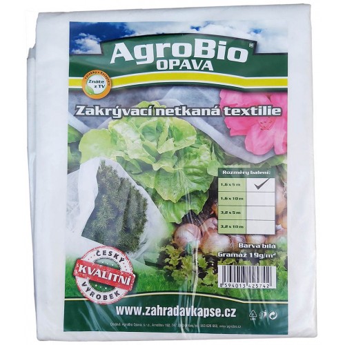 AgroBio netkaná textilie 19 g/m2 1,6x5 m, bílá AgroBio netkaná textilie 19 g/m2 1,6x5 m, bílá