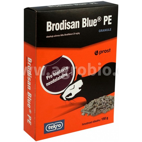 AgroBio BRODISAN Blue PE granule hubení potkanů, 150 g 008064 AgroBio BRODISAN Blue PE granule hubení potkanů, 150 g 008064