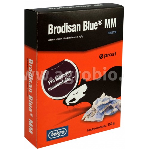 AgroBio BRODISAN Blue MM pasta hubení potkanů, 150 g 008065 AgroBio BRODISAN Blue MM pasta hubení potkanů, 150 g 008065