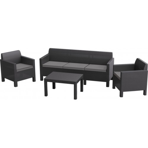 ALLIBERT ORLANDO 3 SEATER Set zahradní, grafit/šedá 17202802 ALLIBERT ORLANDO 3 SEATER Set zahradní, grafit/šedá 17202802
