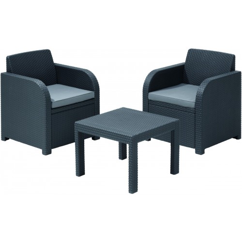 ALLIBERT Balkonový set ALLEGRO - graphite+grey 213783 ALLIBERT Balkonový set ALLEGRO - graphite+grey 213783