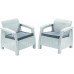ALLIBERT CORFU DUO Set křeslo 2 ks, bílá/šedá 17197993