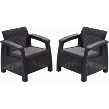 KETER CORFU DUO SET Křeslo 2 ks, 75 x 70 x 79cm, grafit/šedá 17197993