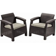 KETER CORFU DUO SET Křeslo 2 ks, 75 x 70 x 79cm, hnědá/béžová 17197993