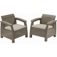 KETER CORFU DUO SET Křeslo 2 ks, 75 x 70 x 79cm, cappuccino/béžová 17197993