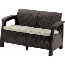 KETER CORFU LOVE SEAT Pohovka, 128 x 70 x 79cm, hnědá/béžová 17197359