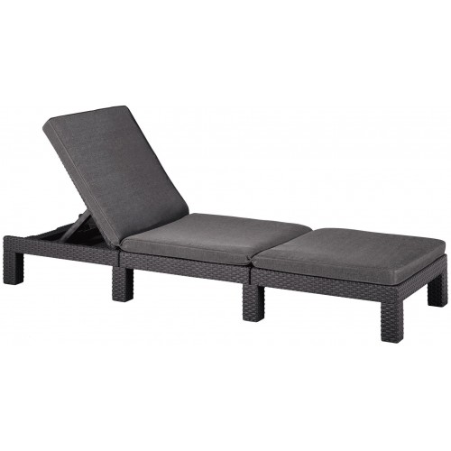 ALLIBERT DAYTONA lehátko s poduškami, 195 x 65 x 22 cm, grafit 17192156 ALLIBERT DAYTONA lehátko s poduškami, 195 x 65 x 22 cm, grafit 17192156