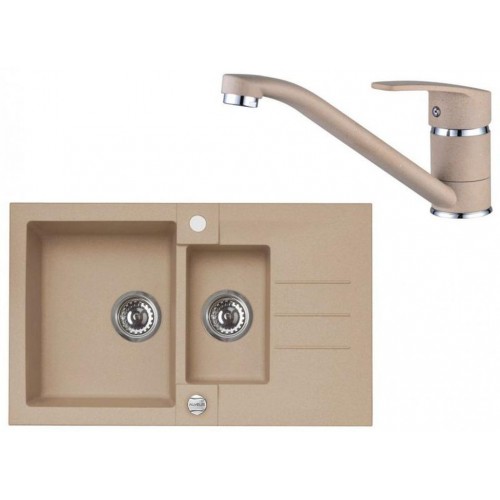 ALVEUS Set ROCK 70 dřez 780x480 mm + baterie NINA, béžová ALVEUS Set ROCK 70 dřez 780x480 mm + baterie NINA, béžová