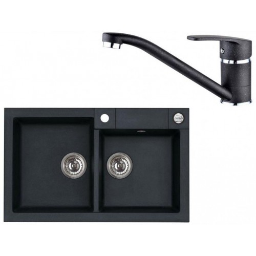 ALVEUS Set ROCK 90 dřez 780x480 mm + baterie NINA, černá ALVEUS Set ROCK 90 dřez 780x480 mm + baterie NINA, černá