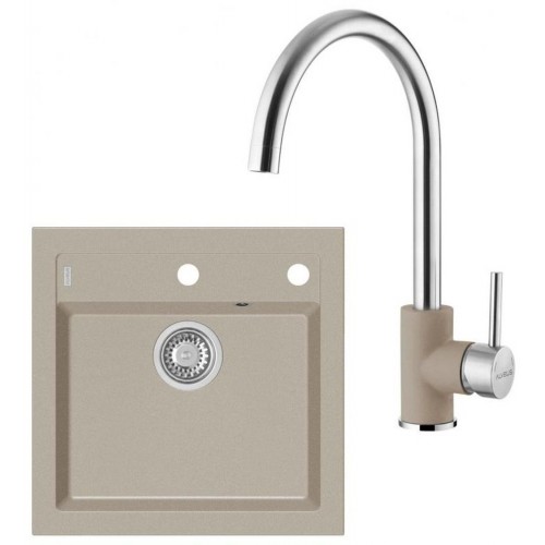 ALVEUS Set FORMIC 20 dřez 520x510 mm + baterie ELZA, Pebble 02 ALVEUS Set FORMIC 20 dřez 520x510 mm + baterie ELZA, Pebble 02