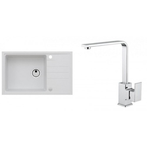 ALVEUS Set INTERMEZZO 130 dřez 780x480 mm + baterie RENO, bílá ALVEUS Set INTERMEZZO 130 dřez 780x480 mm + baterie RENO, bílá